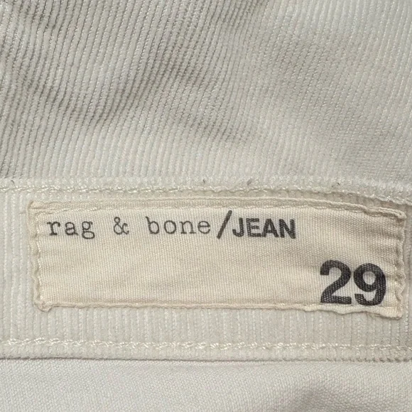 Rag & Bone winter white Tomboy skinny Corduroy Jeans 29 - Picture 11 of 11